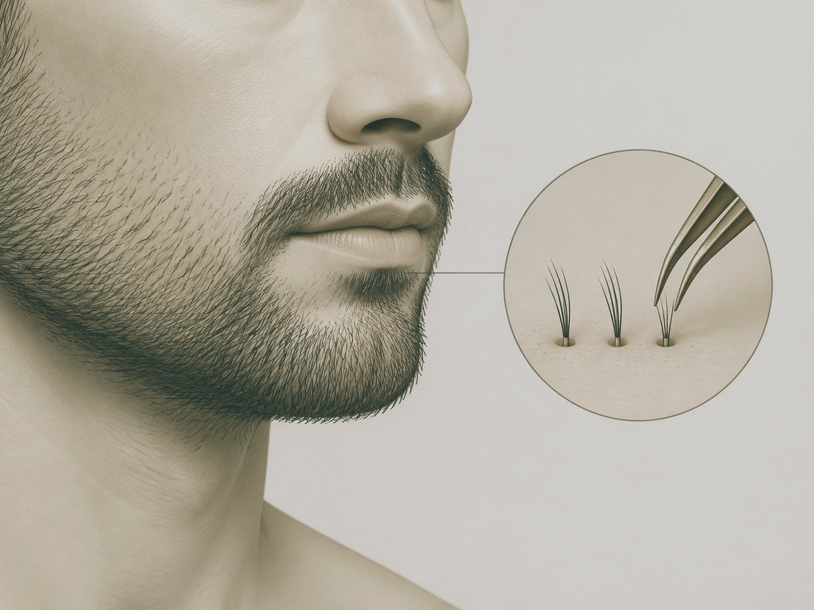 Greffe de barbe et moustache